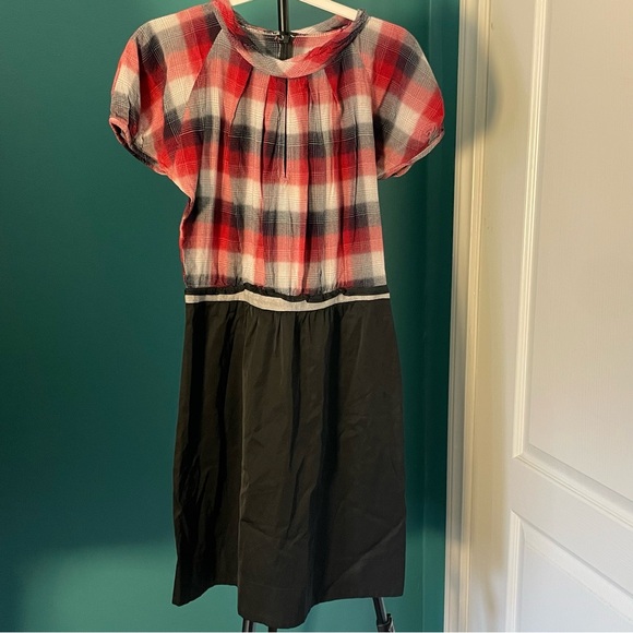 SzS Plaid and silk dress - Picture 8 of 9
